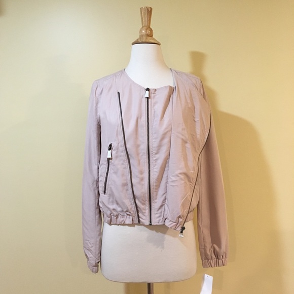 💥 CLEARANCE Blush Double Zipper Bomber Jacket - Picture 3 of 6